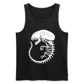 Squelette de monstre extraterrestre blanc - Débardeur bio Premium Homme - noir - Devant - AI Model Male 178 light (178cm)
