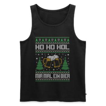 Ho Ho Ho hol mir mal ein Bier ugly Christmas - Männer Premium Bio Tank Top - Schwarz - Vorne - Michal (187cm)