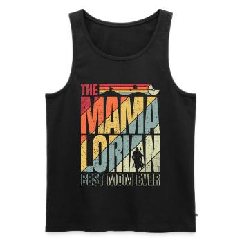 The Mamalorian Vintage: Best Mom! - Men's Premium Organic Tank Top - black - Front - Michal (187cm)