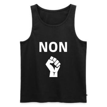 NON dessin pour manif, manifestation, réforme - Débardeur bio Premium Homme - noir - Devant - Michal (187cm)