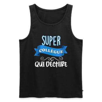 Super collègue qui déchire - Débardeur bio Premium Homme - noir - Devant - Michal (187cm)
