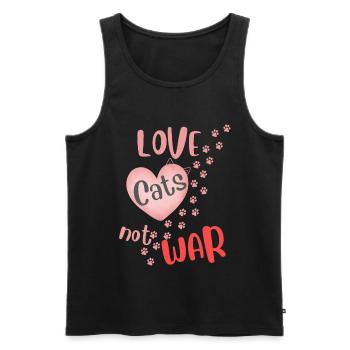 Love Cats Not War - Männer Premium Bio Tank Top - Schwarz - Vorne - Michal (187cm)