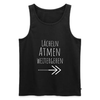 Lächeln Atem Weitergehen - Männer Premium Bio Tank Top - Schwarz - Vorne - AI Model Male 178 light (178cm)