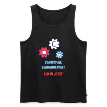 Forget the past, live in the now - Men's Premium Organic Tank Top - black - Front - AI Model Male 178 light (178cm)
