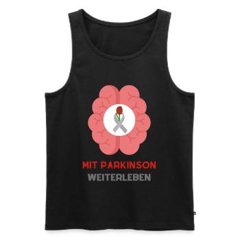 Living on with Parkinson's: Strength and Hope - Men's Premium Organic Tank Top - black - Front - AI Model Male 178 light (178cm)