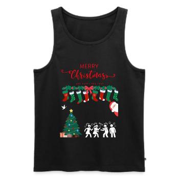Merry Christmas - Men's Premium Organic Tank Top - black - Front - AI Model Male 178 light (178cm)