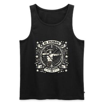 El Patron Western Silhouette - Men's Premium Organic Tank Top - black - Front - AI Model Male 178 light (178cm)
