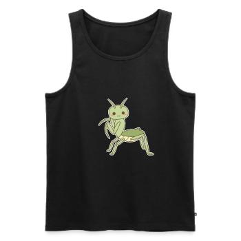Elegante Gottesanbeterin - Männer Premium Bio Tank Top - Schwarz - Vorne - AI Model Male 178 light (178cm)