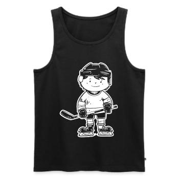 Cartoon Eishockeyspieler - Männer Premium Bio Tank Top - Schwarz - Vorne - Michal (187cm)