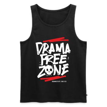 drama_queen_free_zone_skull - Men's Premium Organic Tank Top - black - Front - AI Model Male 178 light (178cm)
