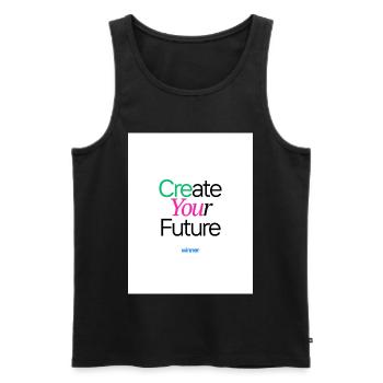 Gestalten Sie Ihre Zukunft motivieren buntes Design - Männer Premium Bio Tank Top - Schwarz - Vorne - AI Model Male 178 light (178cm)