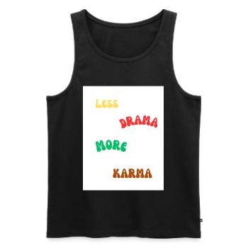 Citation positive sur la vie et le karma - Débardeur bio Premium Homme - noir - Devant - AI Model Male 178 light (178cm)