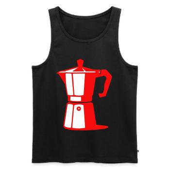 Coffee Pot Illustration for Cafe Lovers - Men's Premium Organic Tank Top - black - Front - AI Model Male 178 light (178cm)