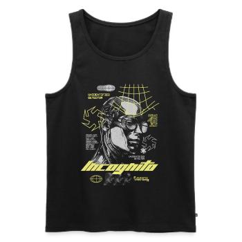 Urban Future – Futuristic Streetwear  - Männer Premium Bio Tank Top - Schwarz - Vorne - AI Model Male 178 light (178cm)