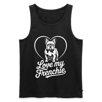 Love My Frenchie Heart Bulldog - Débardeur bio Premium Homme - noir - Devant - Michal (187cm)