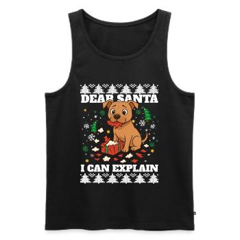 Ugly Christmas Staffordshire Terrier - Men's Premium Organic Tank Top - black - Front - Michal (187cm)