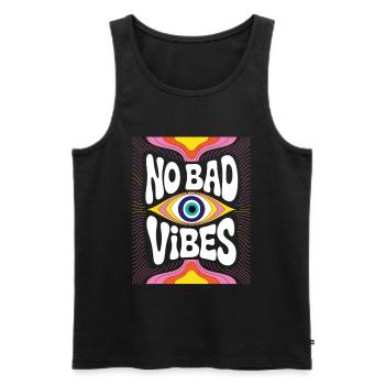 No Bad Vibes Eye Psychedelia - Men's Premium Organic Tank Top - black - Front - AI Model Male 178 light (178cm)