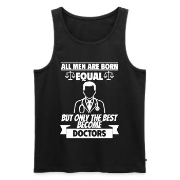 Tous les hommes naissent égaux, docteur - Débardeur bio Premium Homme - noir - Devant - Michal (187cm)