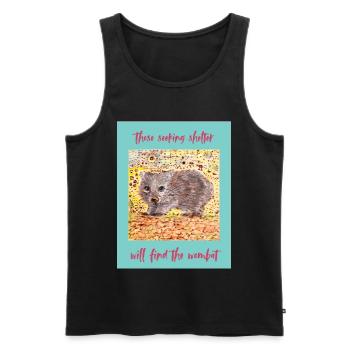 Wombat Zuflucht im Wald - Männer Premium Bio Tank Top - Schwarz - Vorne - Michal (187cm)