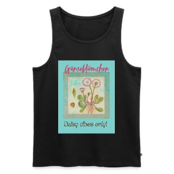 Gänseblümchen Vibes - Männer Premium Bio Tank Top - Schwarz - Vorne - Michal (187cm)