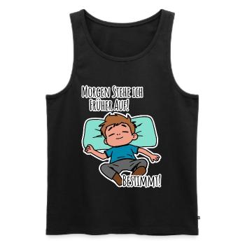 Morning grouch? Get up early or laze around? - Men's Premium Organic Tank Top - black - Front - AI Model Male 178 light (178cm)