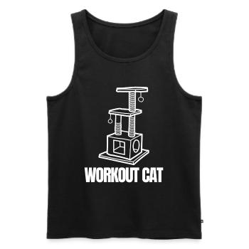 Workout Cat Emblem - Débardeur bio Premium Homme - noir - Devant - AI Model Male 178 light (178cm)
