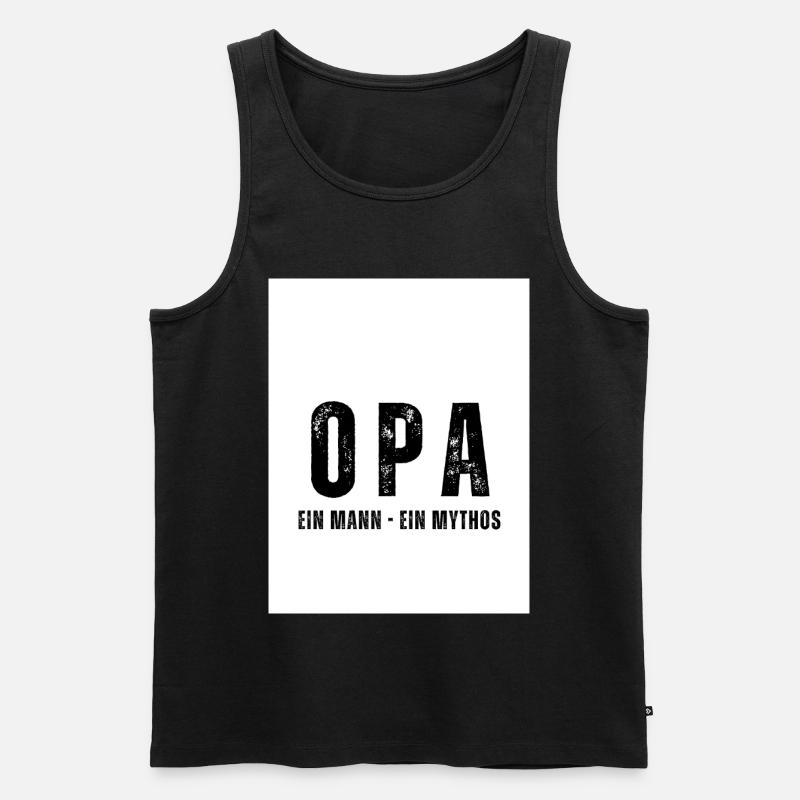 OPA Ein Mann - Ein Mythos - Männer Premium Bio Tank Top - Schwarz