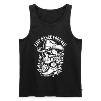 Bone Cowboy with Flower Frame - Men's Premium Organic Tank Top - black - Front - AI Model Male 178 light (178cm)