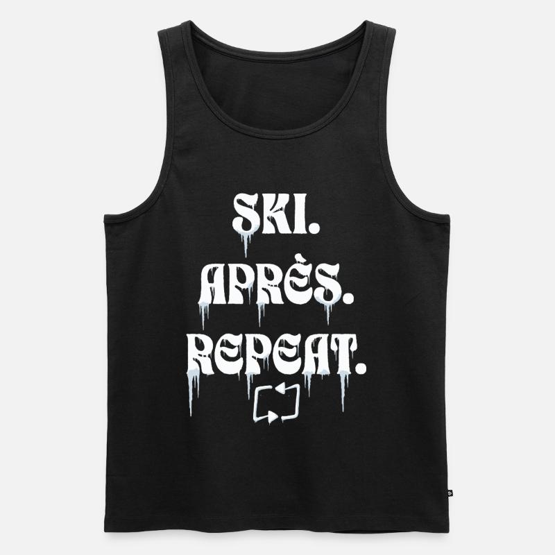 Ski Aprés Repeat - Männer Premium Bio Tank Top - Schwarz