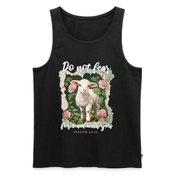 Lamm Christlich Bibelvers - Männer Premium Bio Tank Top - Schwarz - Vorne - Michal (187cm)