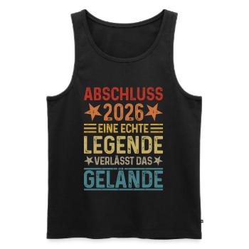 Conclusion 2026 A legend leaves the site - Men's Premium Organic Tank Top - black - Front - AI Model Male 178 light (178cm)
