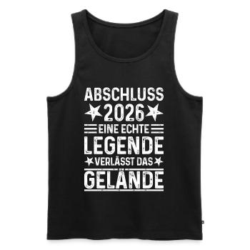 Conclusion 2026 A legend leaves the site - Men's Premium Organic Tank Top - black - Front - AI Model Male 178 light (178cm)