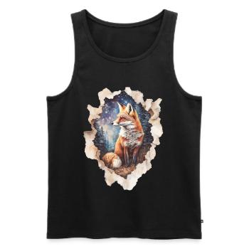 Fuchs Sternenhimmel - Männer Premium Bio Tank Top - Schwarz - Vorne - AI Model Male 178 light (178cm)