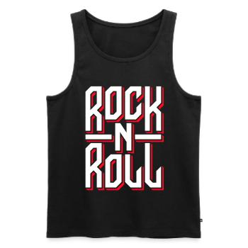 Mutiges Rock'n'Roll-Typografie-Design - Männer Premium Bio Tank Top - Schwarz - Vorne - Michal (187cm)