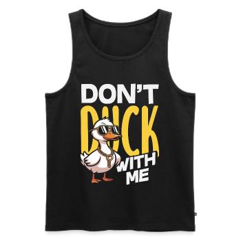 Motifs drôles de canards Citons amoureux de canards - Débardeur bio Premium Homme - noir - Devant - Michal (187cm)