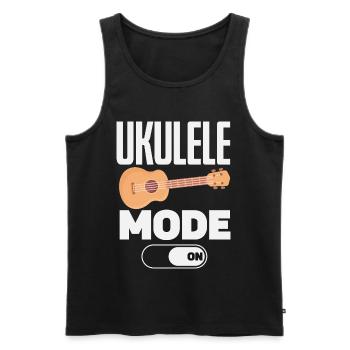 Designs et expressions amusantes de ukulélé - Débardeur bio Premium Homme - noir - Devant - Michal (187cm)