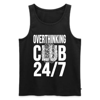 Club de la surpensée 24h/24 et 7j/7 du chaos mental - Débardeur bio Premium Homme - noir - Devant - Michal (187cm)