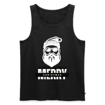 Merry Christmas Weihnachtsmann Geschenk - Männer Premium Bio Tank Top - Schwarz - Vorne - Michal (187cm)