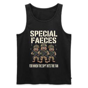 Besondere Fäkalien für den Moment, wenn der Mistzufall den Ventilator trifft - Männer Premium Bio Tank Top - Schwarz - Vorne - Michal (187cm)
