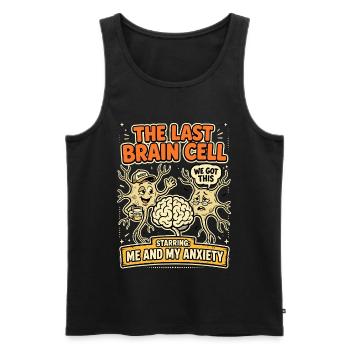 Last Brain Cell Fear Coffee Humor - Men's Premium Organic Tank Top - black - Front - Michal (187cm)