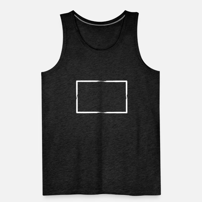 White brush strokes Rectangular frame Men's Premium Organic Tank Top
