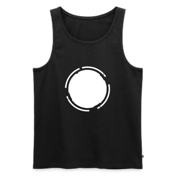 White frame background Kreisfömig - Men's Premium Organic Tank Top - black - Front - AI Model Male 178 light (178cm)