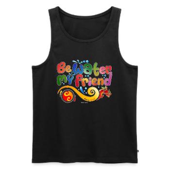 Hommage an Bruce Lee - Männer Premium Bio Tank Top - Schwarz - Vorne - AI Model Male 178 light (178cm)