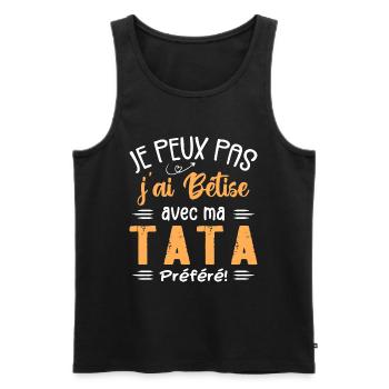 I can't I messed up with my favorite aunt - Men's Premium Organic Tank Top - black - Front - Michal (187cm)