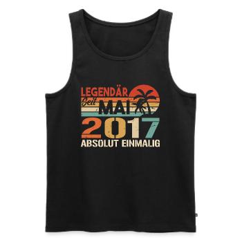 Legendär seit Mai 2017 - Geburtstag im Mai 2017 - Männer Premium Bio Tank Top - Schwarz - Vorne - AI Model Male 178 light (178cm)