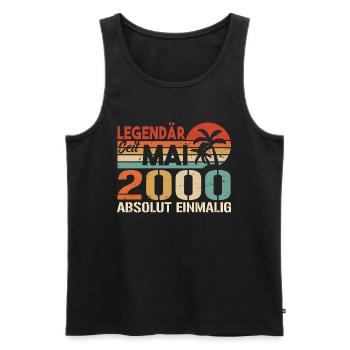 Legendär seit Mai 2000 - Geburtstag im Mai 2000 - Männer Premium Bio Tank Top - Schwarz - Vorne - Michal (187cm)