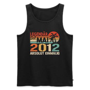 Legendary since May 2012 - Birthday in May 2012 - Men's Premium Organic Tank Top - black - Front - AI Model Male 178 light (178cm)