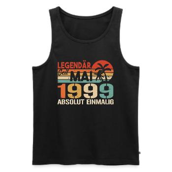 Legendär seit Mai 1999 - Geburtstag im Mai 1999 - Männer Premium Bio Tank Top - Schwarz - Vorne - Michal (187cm)