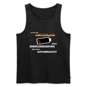 Wie Deutschland: Energiereserven aufgebraucht - Männer Premium Bio Tank Top - Schwarz - Vorne - Michal (187cm)