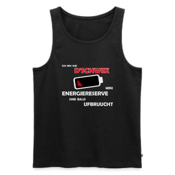 Wie die Schweiz: Energiereserven aufgebraucht - Männer Premium Bio Tank Top - Schwarz - Vorne - Michal (187cm)
